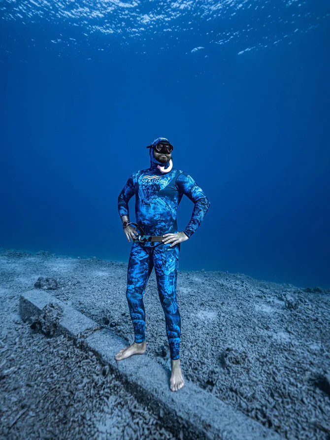 Neritic 1.5MM MEN'S WETSUIT - BLUE TRILOBITE CAMO - INTERIOR LINED