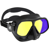 Cressi Rombo Low Volume Mask - Black  with Yellow/Blue Lens